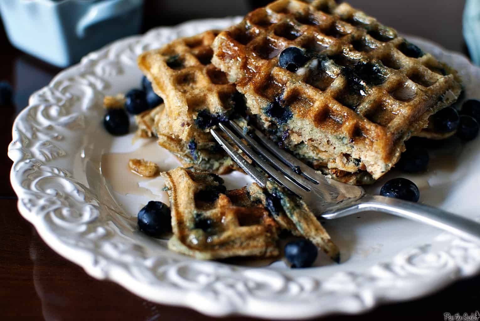 girl blueberry waffle