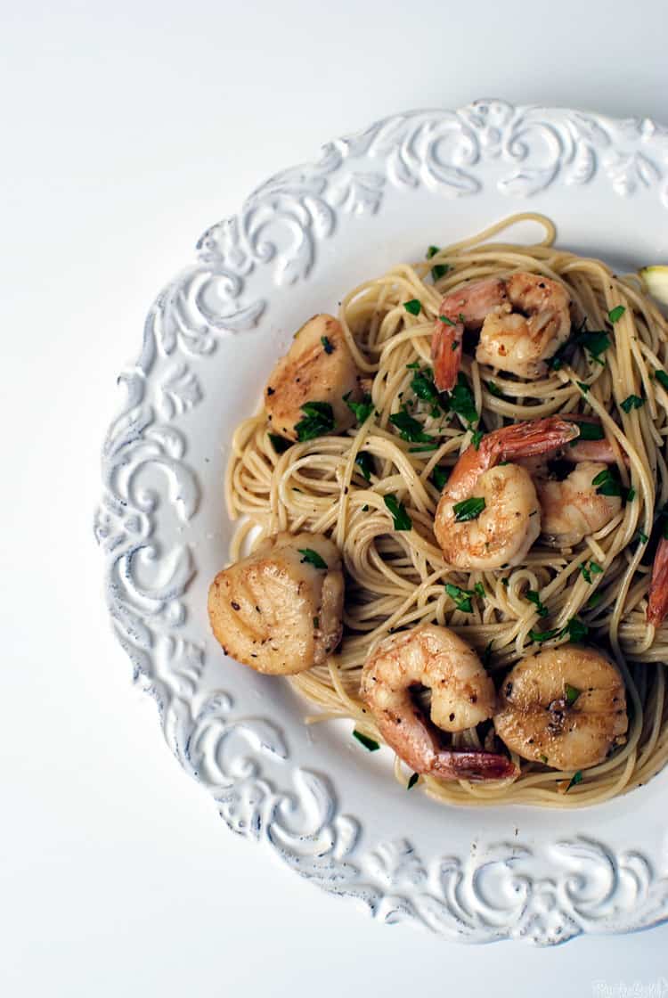 Shrimp and Scallop Scampi with Angel Hair Pasta