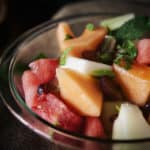 Fruit Salad with Honey Lime Syrup via PasstheSushi.com