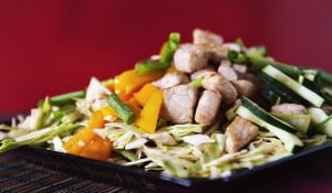 Asian Pork and Cabbage Salad via PasstheSushi.com