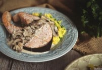 Salmon in a Saffron Cream Sauce // PasstheSushi.com