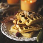 Cornmeal Buttermilk Waffles with Honey Butter \ PasstheSushi.com