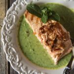 King Salmon with Peas and Mint \ PasstheSushi.com