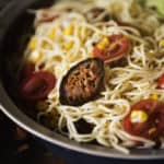 Summer Angel Hair Pasta Salad with Corn and Chorizo | PasstheSushi.com