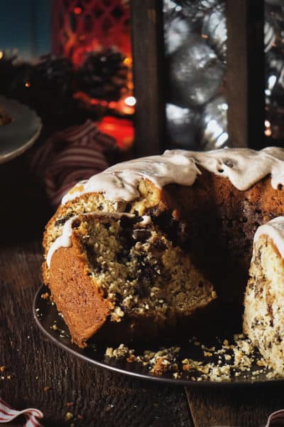 Browned Butter Coffee Cake with Spiced Maple Cream Cheese Frosting