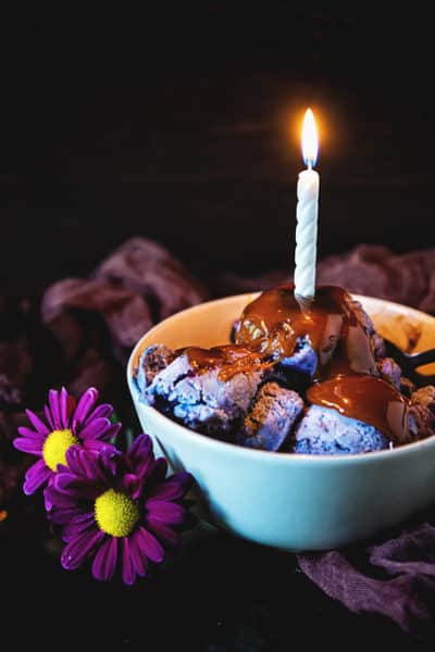 Spiked Potato and Huckleberry Swirl Ice Cream