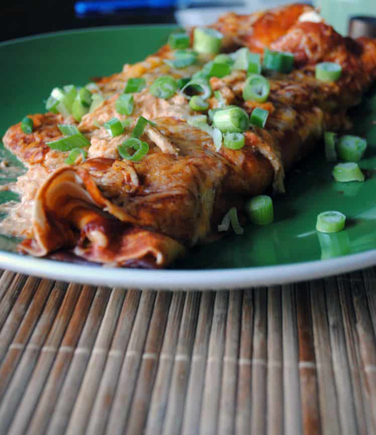 Easy dinner recipes don't get tastier than Creamy Chicken Enchiladas - Get the recipe for this easy Mexican dinner on PassTheSushi.com