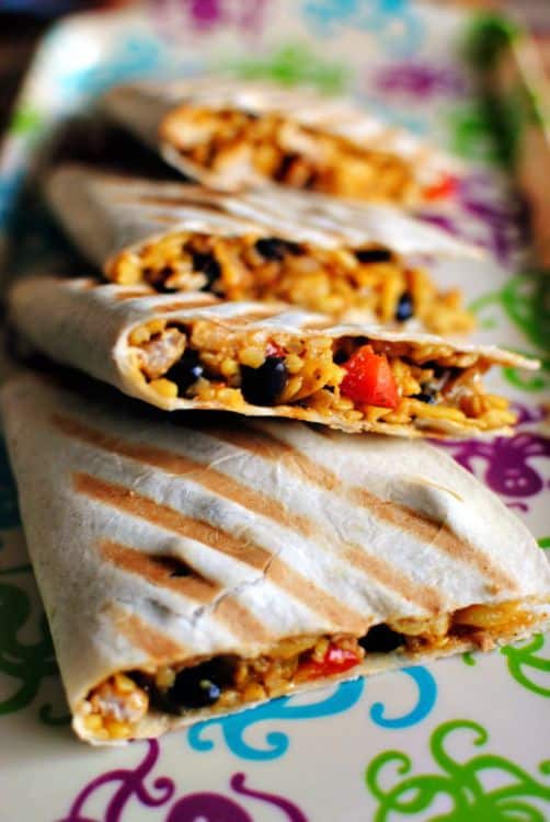 Pork and Rice Quesadillas