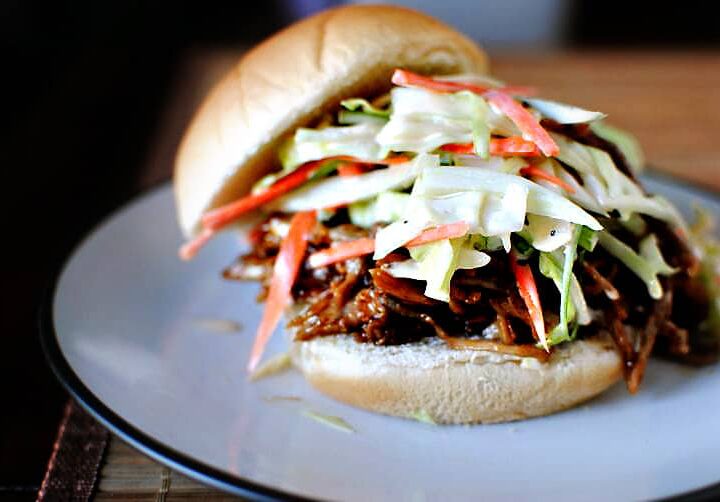 Pulled Pork Sandwiches with Zesty Homemade Coleslaw \\ Recipe from PassTheSushi.com