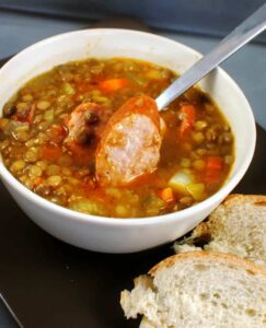 Sausage Lentil Soup Recipe \\ PassTheSushi.com