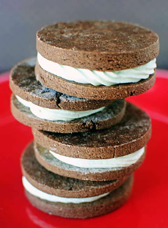 Chocolate Mint Sandwich Cookies \\ Recipe from PassTheSushi.com