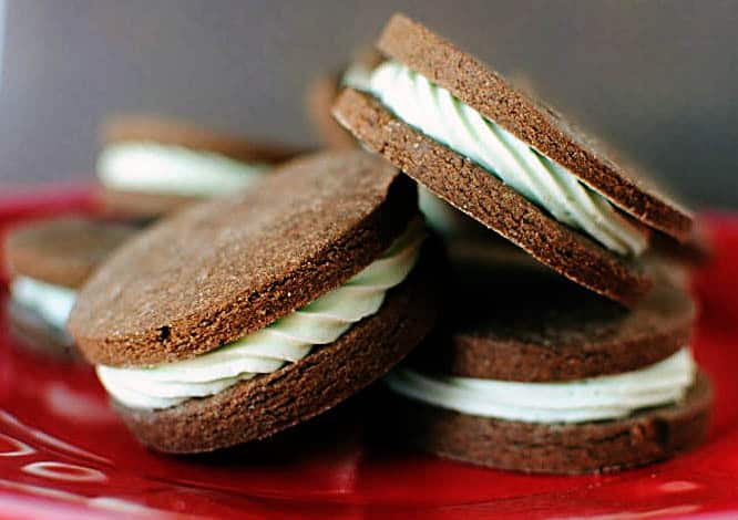 Chocolate Mint Sandwich Cookies \\ Recipe from PassTheSushi.com