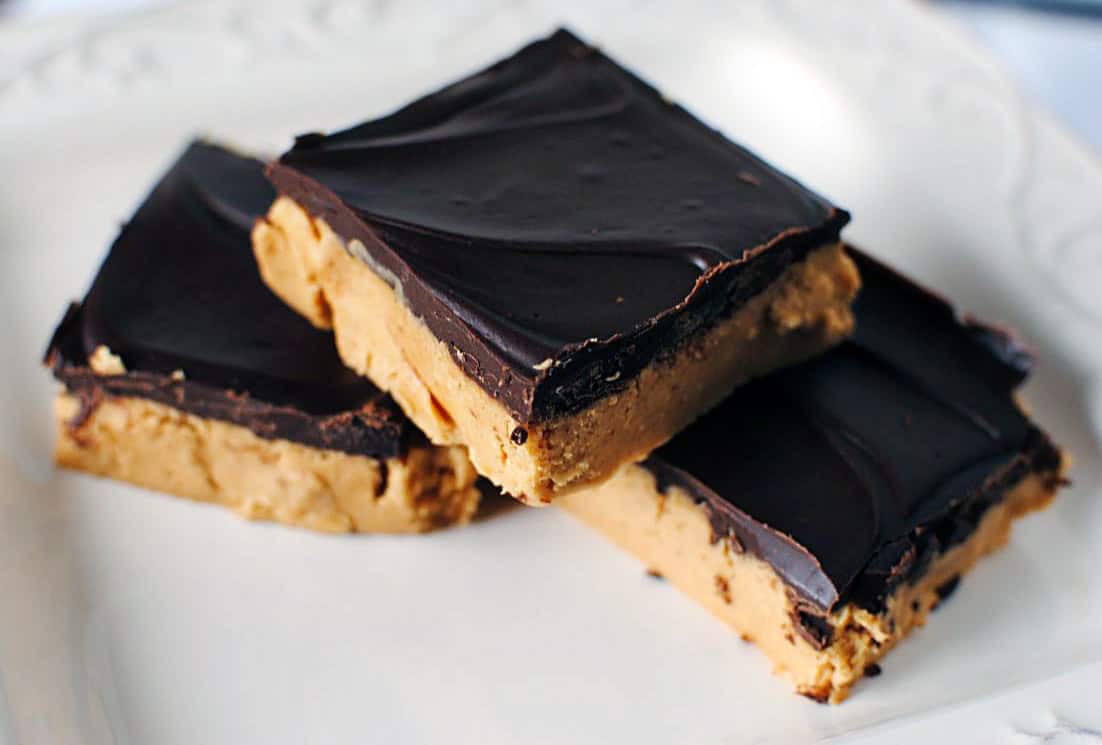 No Bake Chocolate Peanut Butter Squares Recipe \\ PassTheSushi.com
