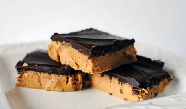 No Bake Chocolate Peanut Butter Squares Recipe \\ PassTheSushi.com