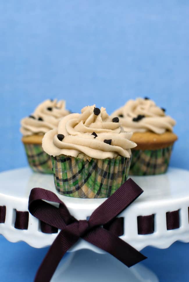 Chocolate Chip Cookie Dough Cupcakes \\ Recipe on PassTheSushi.com