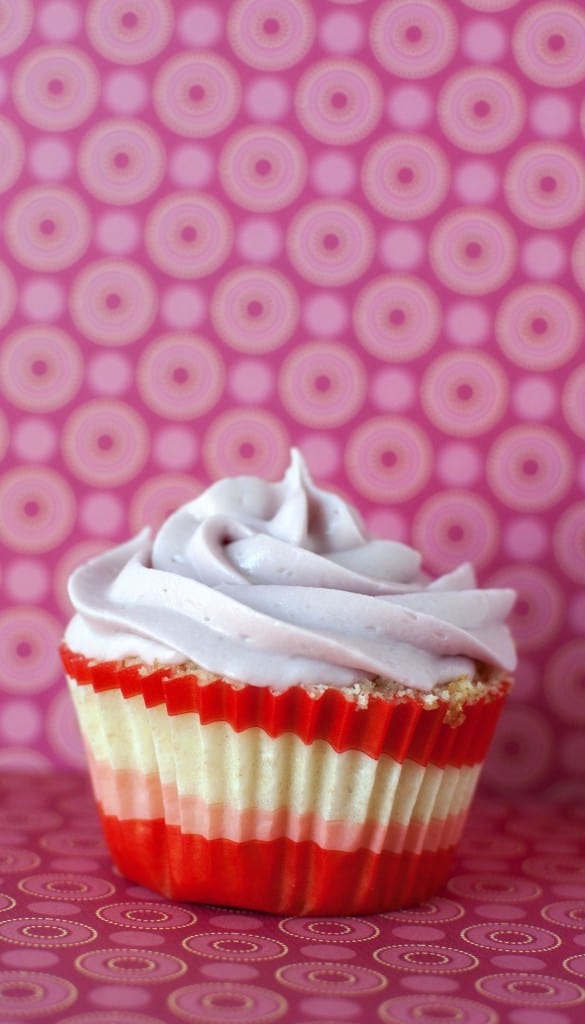 Raspberry cupcakes, made from scratch. \\ Recipe on PassTheSushi.com