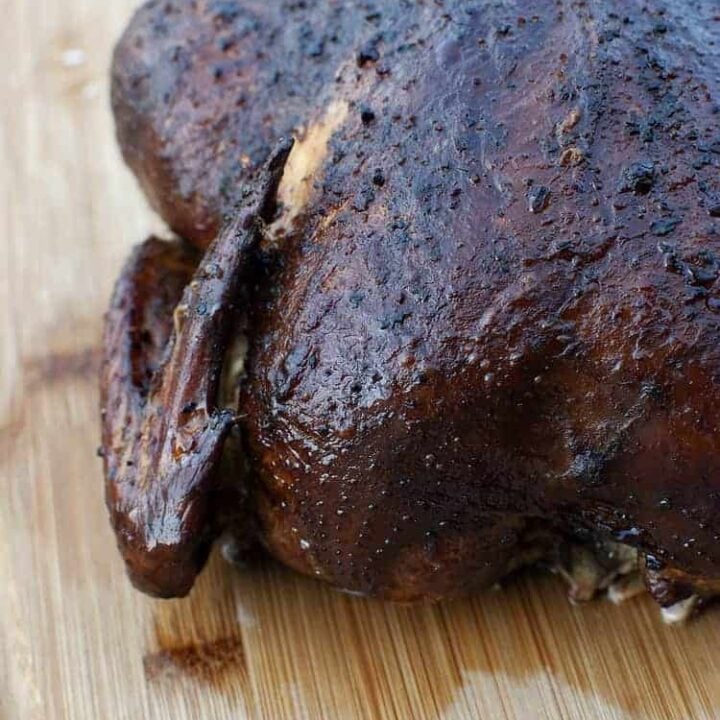 Simple mesquite smoked chicken will turn your bland, boring chicken into a tender chicken dinner that's packed with flavor. The secret lies in flavorful dry rub and the mesquite wood chips. Get the recipe on PassTheSushi.com
