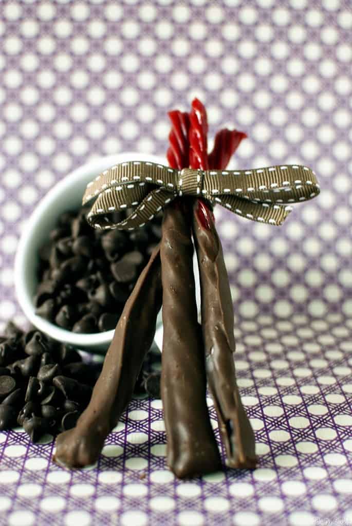 Chocolate dipped Twizzlers