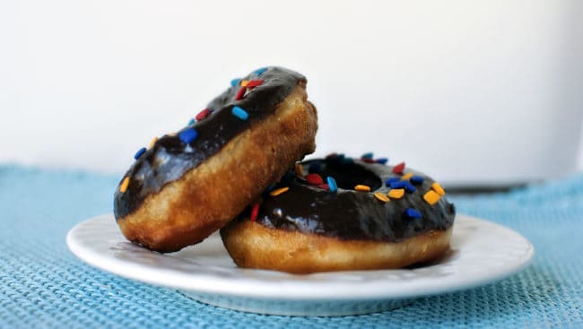 Homemade fried doughnuts on a plate | passthesushi.com