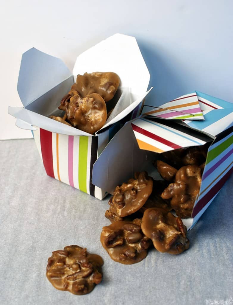 New Orleans bacon pralines are southern candy, made with lightly sweetened bacon and caramelized sugared pecans.They're a great holiday gift. Recipe on PassTheSushi.com