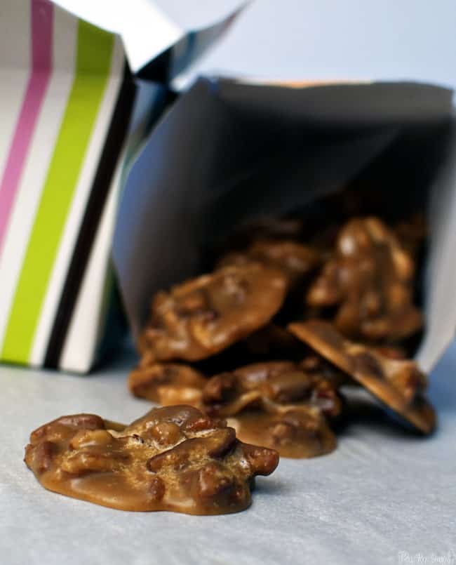 New Orleans bacon pralines are southern candy, made with lightly sweetened bacon and caramelized sugared pecans.They're a great holiday gift. Recipe on PassTheSushi.com