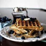 Blueberry Sour Cream Waffles Recipe, as seen on PassTheSushi.com