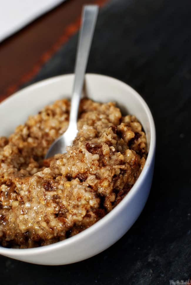 Slow Cooker Oatmeal with Cinnamon and Applesauce - Annie's Noms