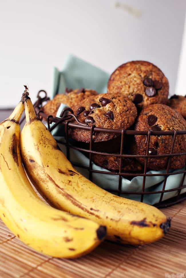 Chocolate Chip Banana Muffins Recipe // PassTheSushi.com