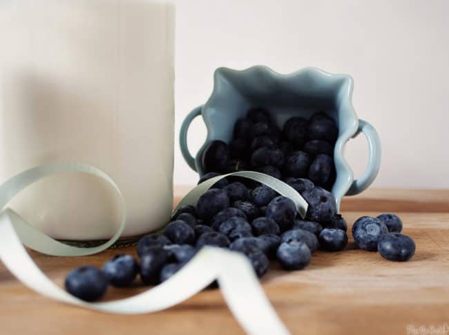 Homemade Blueberry Milk is a tasty cold treat for kids of all ages! \ PassTheSushi.com