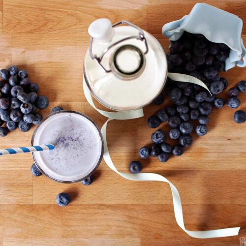 Homemade Blueberry Milk is a tasty cold treat for kids of all ages! \\ PassTheSushi.com