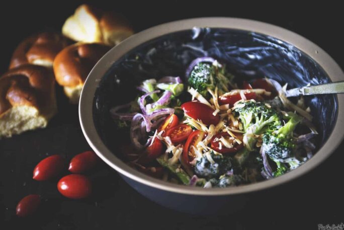 Bacon Cheddar Broccoli Salad | Kita Roberts PassTheSushi.com