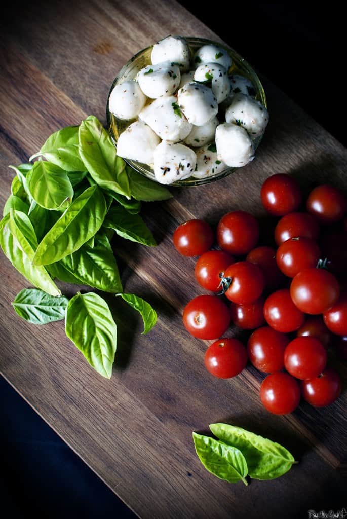 Caprese appetizer skewers are easy to make and delicious to eat. They'll become one of your easy appetizer favorites! // PassTheSushi.com