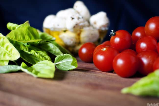 Caprese appetizer skewers are easy to make and delicious to eat. They'll become one of your easy appetizer favorites! // PassTheSushi.com