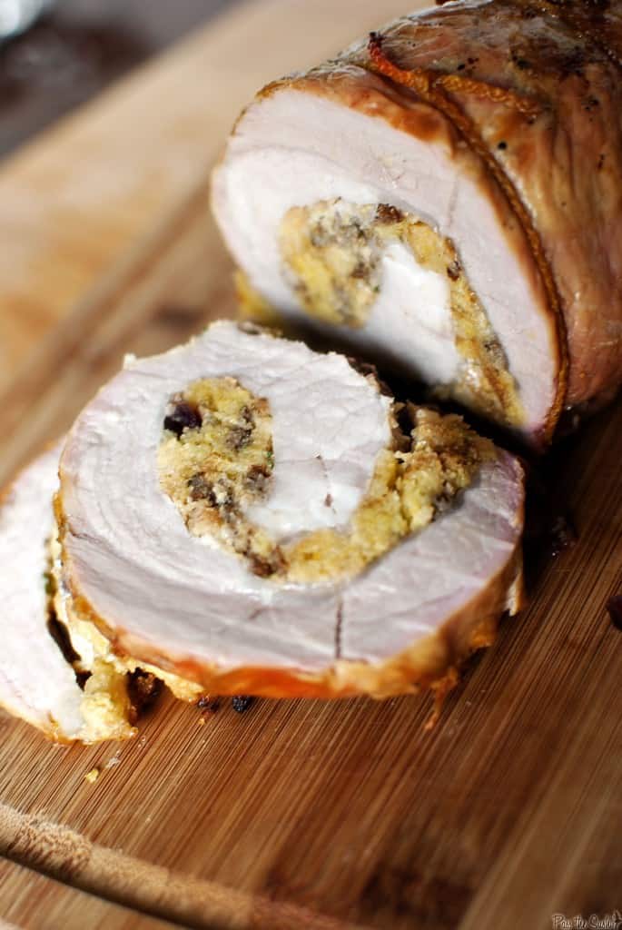 Apple-Cranberry Stuffed Charcoal Grilled Pork Tenderloin \\ PassTheSushi.com