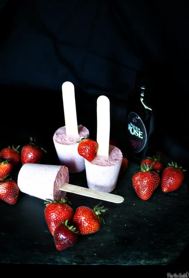 Tequila is delicious in many recipes, including these tequila rose strawberry popsicles! The perfect adult frozen treat. \ PassTheSushi.com