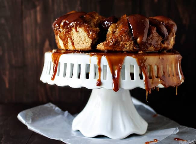 Caramel apple cake is the perfect fall dessert, especially since it highlights the delicious apples of autumn! The sweet caramel is just icing on the cake, so to speak. \\ passthesushi.com