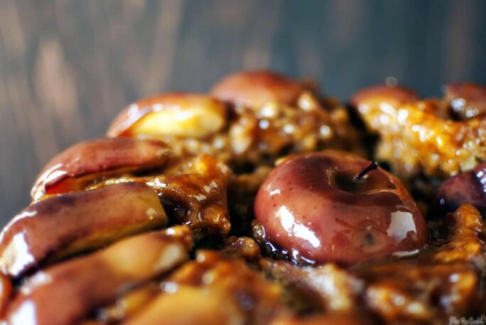 Caramel apple cake is the perfect fall dessert, especially since it highlights the delicious apples of autumn! The sweet caramel is just icing on the cake, so to speak. \\ passthesushi.com