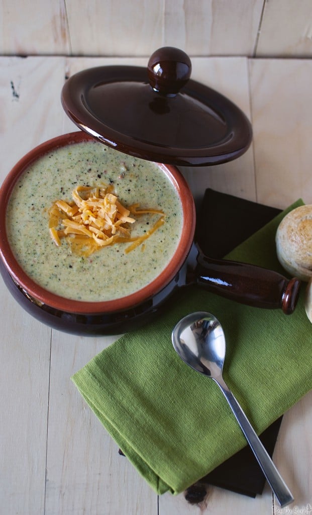Broccoli cheddar soup is thick, creamy, and comforting. This homemade soup is a Panera copy cat recipe. | PassTheSushi.com