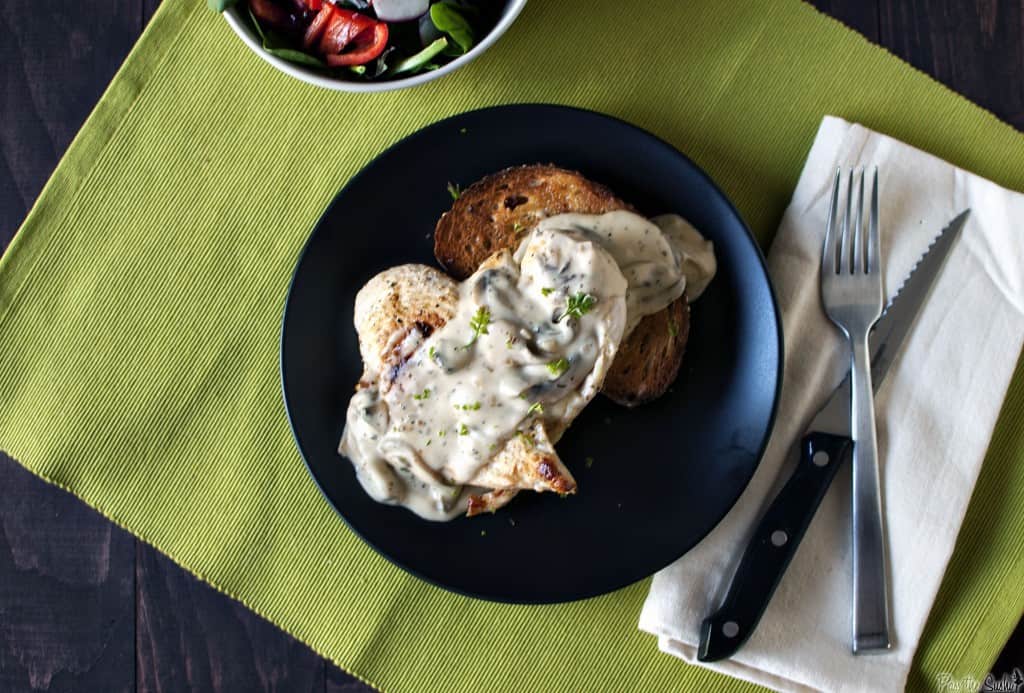 OpenFaced Hot Chicken Sandwiches with Creamy Mushroom Gravy