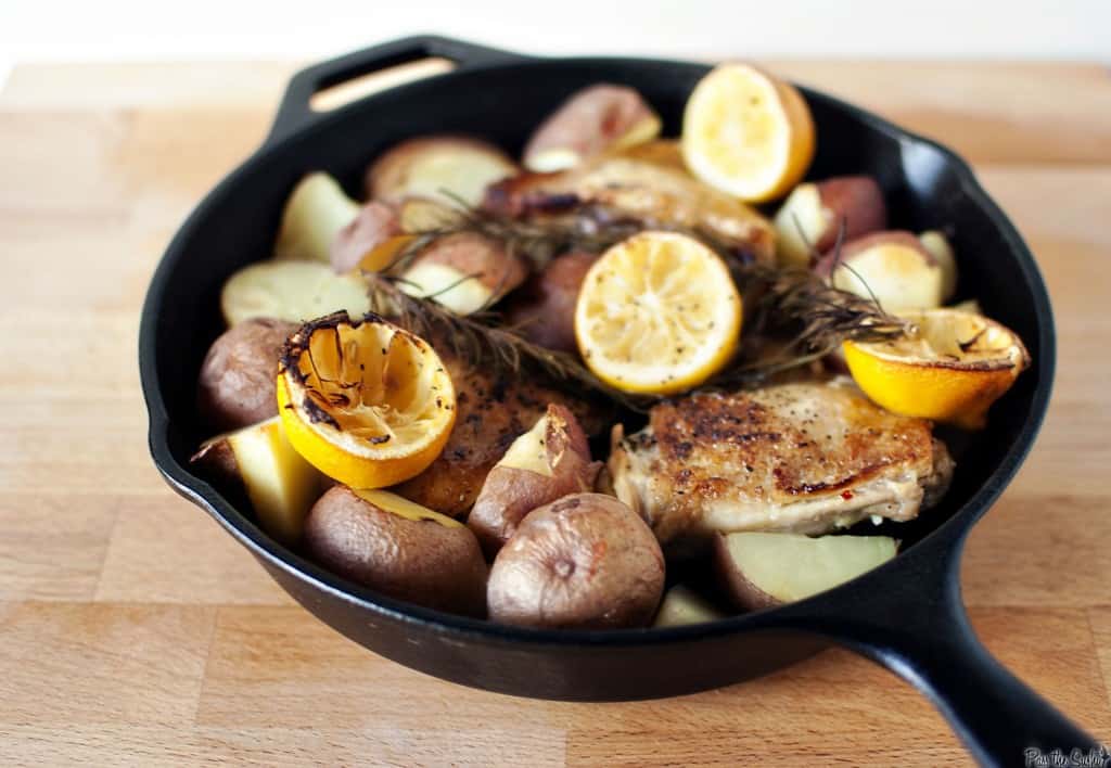 Skillet Rosemary Chicken and Potatoes \\ PassTheSushi.com