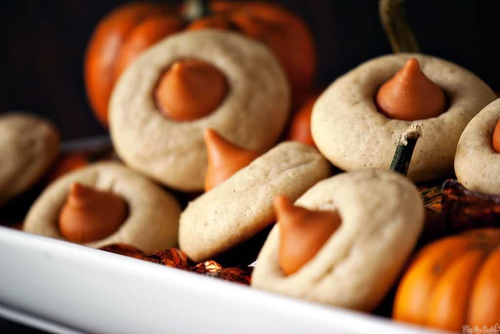 Chai pumpkin spice thumbprints are tiny cookies with great big taste! Flavors of pumpkin and chai pair with soft, chewy cookies to make the perfect fall treat!  PassTheSushi.com