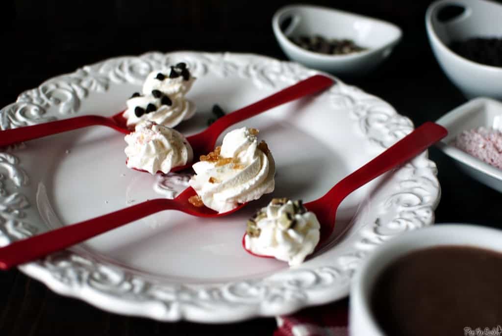 Adult hot chocolate is rich, creamy, and thick, boozed up with alcohol and topped with fresh whipped cream dollops. For grown up kids! \\ PassTheSushi.com