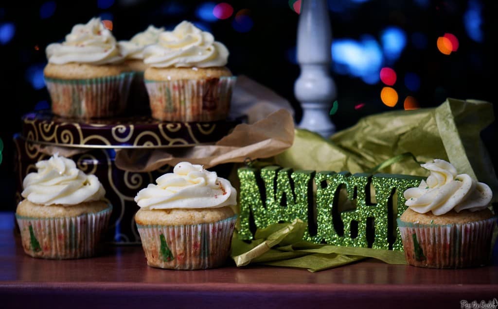Eggnog cupcakes are an easy Christmas dessert recipe that everyone will want seconds of! Top them off with fluffy eggnog frosting and you have a delicious treat! | PassTheSushi.com