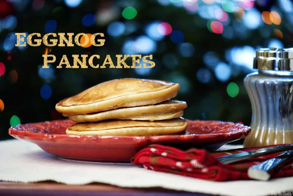Eggnog pancakes can be enjoyed as part of your Christmas breakfast, or really, any time at all. Even after the holidays are over! | PassTheSushi.com