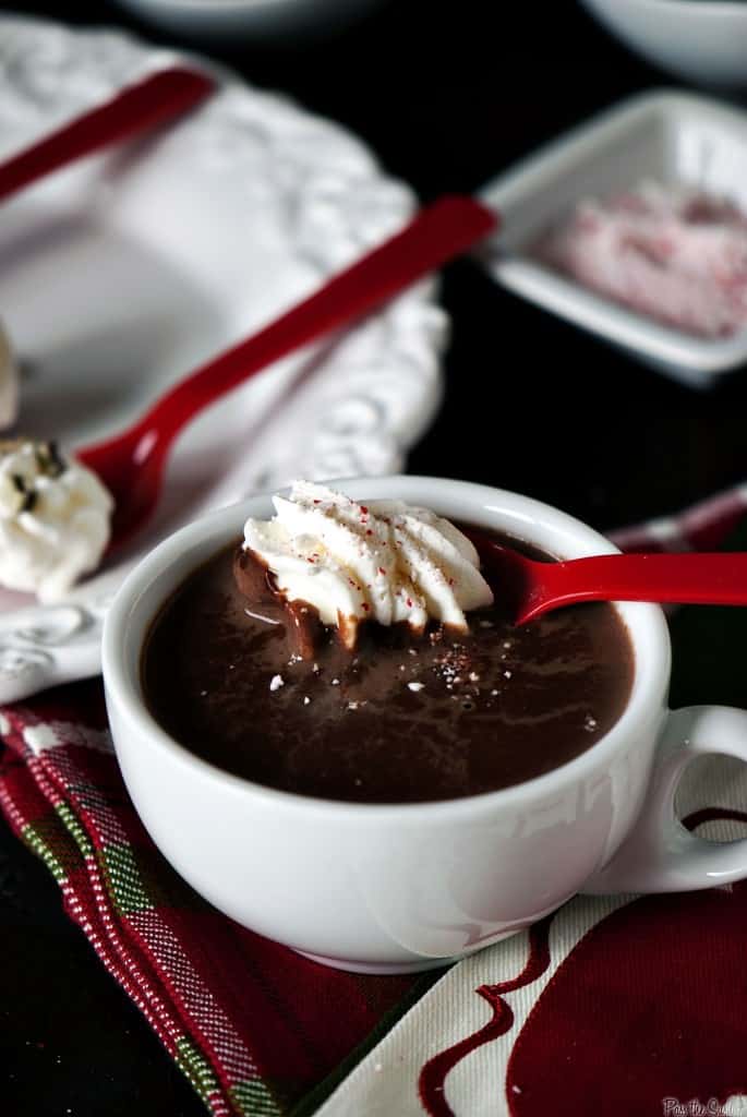 Adult hot chocolate is rich, creamy, and thick, boozed up with alcohol and topped with fresh whipped cream dollops. For grown up kids! \\ PassTheSushi.com