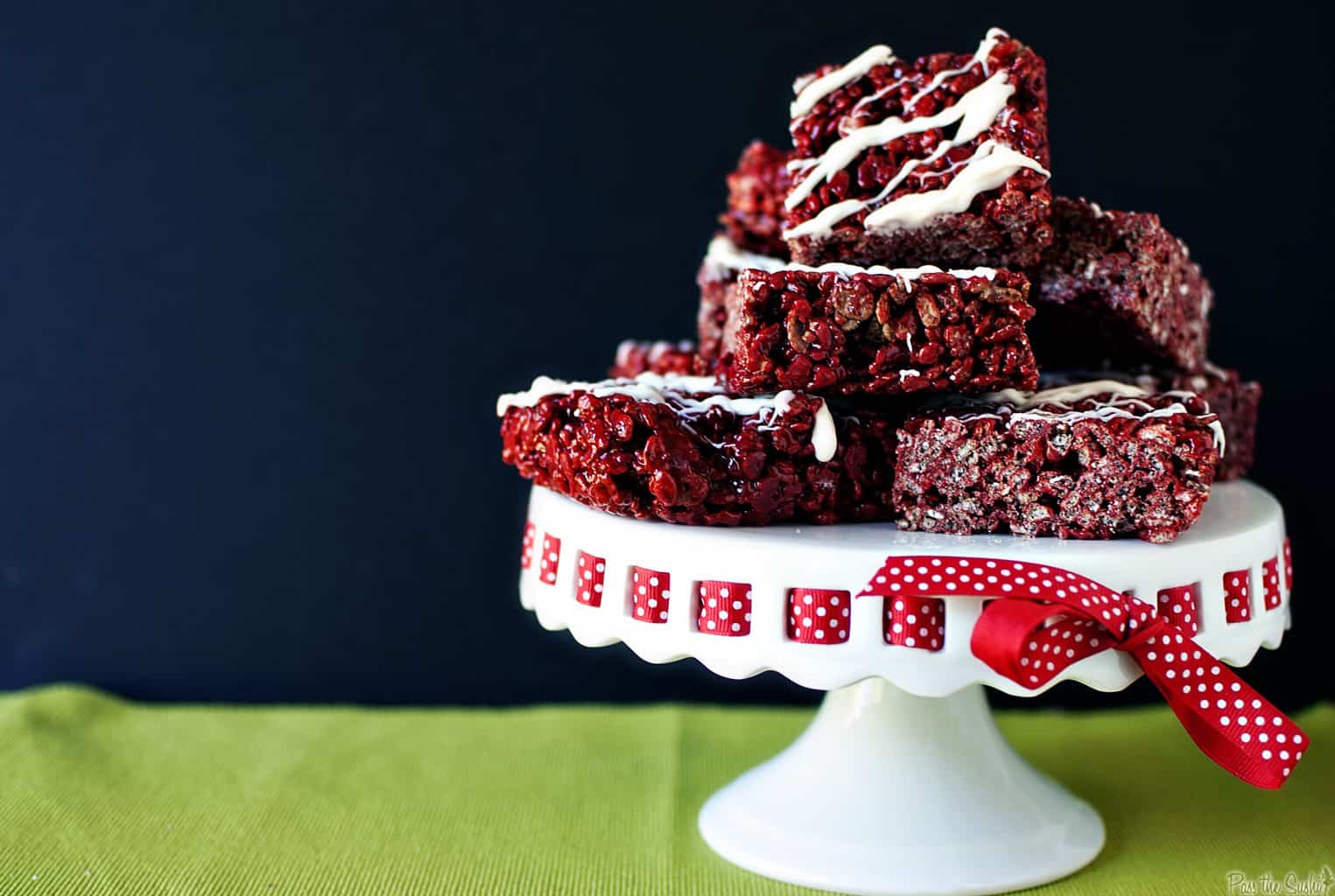 Red velvet krispy treats are a chocolaty version of classic rice Krispies treats. Festive enough for the holidays, but delicious enough to eat any time of the year.