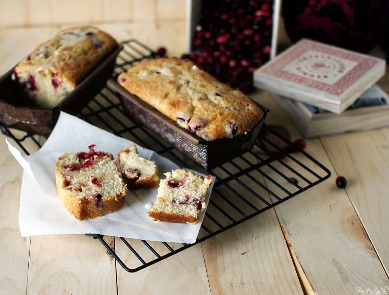 Glazed Cranberry-Lemon Crystallized Ginger Loaf is great as a breakfast treat or afternoon snack with a warm beverage. \\ PassTheSushii.com