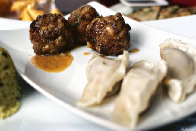 Chinese New Year is a special event, so serve a special dinner of Lion's Head Meatballs. Giant pork meatballs packed with crisp, Asian flavors,  simmered in a coconut bath. \\ PassTheSushi.com