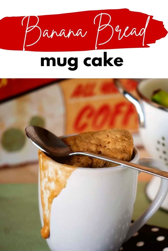 pinnable image of banana bread mug cake