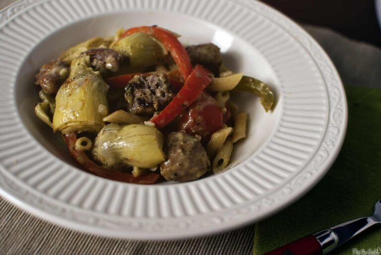 Quick Dinner Fixins: Penne with Sausage and Artichokes